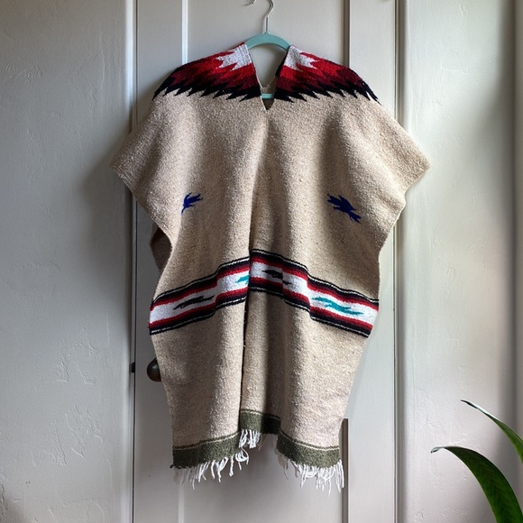 Vintage Mexican Poncho - Handmade - Picture 2 of 4